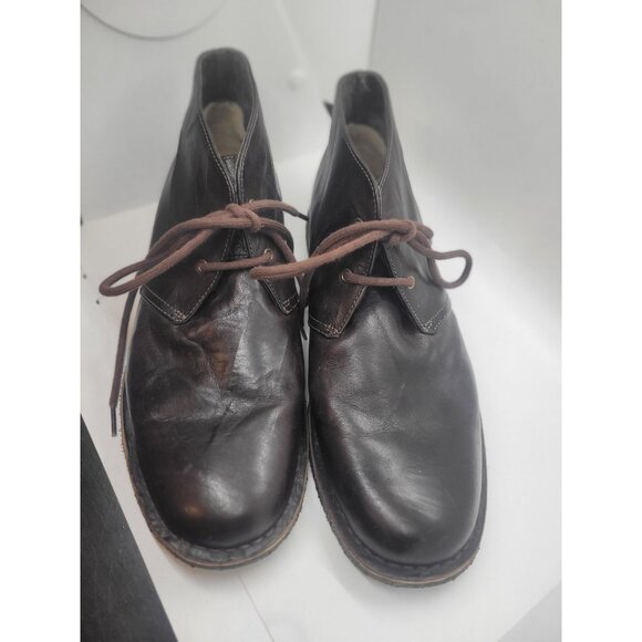 Ugg Mens Leather Chukka Boots 12 Dark Brown Lace-Up Classic Preppy comfort - Picture 3 of 10